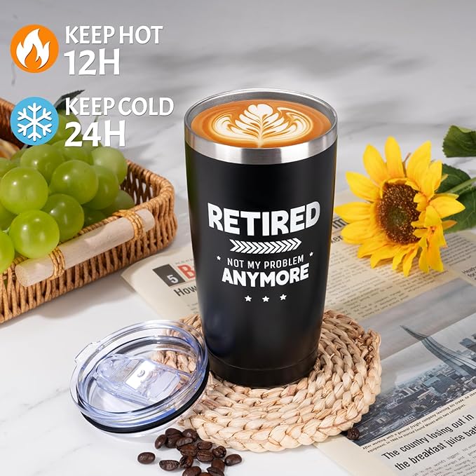Retirement Gifts for Men 2026, 20 Oz Tumbler Best Retirement Gifts Basket, Happy Funny Retirements Gift for Dad, Grandpa, Coworker, Teachers, Boss, Friends, Retirees