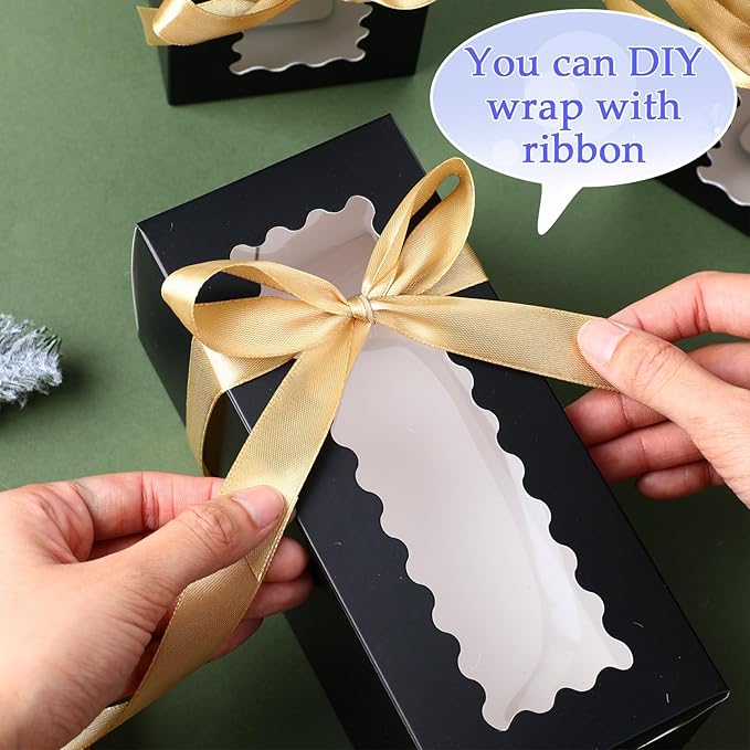 Windyun 100 Pcs Tumbler Gift Boxes for Sublimation Glass Exhibition Boxes Transparent for 12oz 16oz 20oz Shipping Cup Exhibition Packaging for Jars Mug Can Party Supplies(Black)