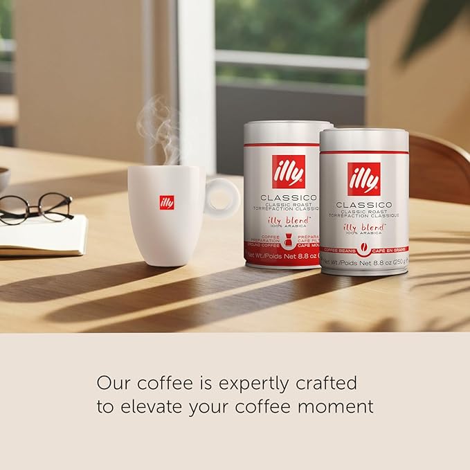 Illy Coffee, Ground Drip Forte, Extra Dark Roast, 100% Arabica Bean Bold Signature Italian Blend, No Preservatives, 8.8 Ounce (Pack Of 1)
