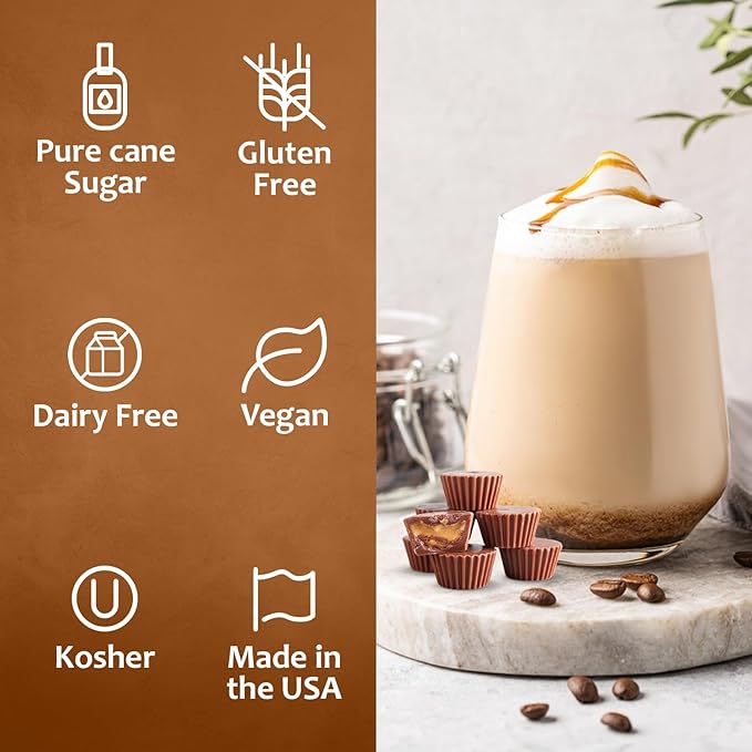 Syruvia Coffee Syrup, Peanut Butter Cup Flavored Syrup for Drinks, Lattes, and Desserts – 25.4 fl oz
