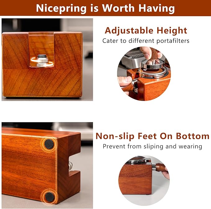 54mm Espresso Tamping Station - 8 in 1 Espresso Tamp Station and Coffee Organizer for Storage 51/53/54mm Portafilter Tamper Distributor Puck Screen Accessories