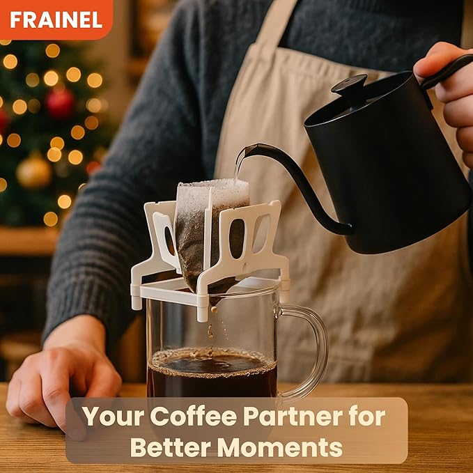 Foldable Drip Coffee Bag Stand – Portable Hanging Ear Filter Holder Bracket for Pour Over Brewing | Office, Home, Outdoor, Travel, Camping, Backpacking