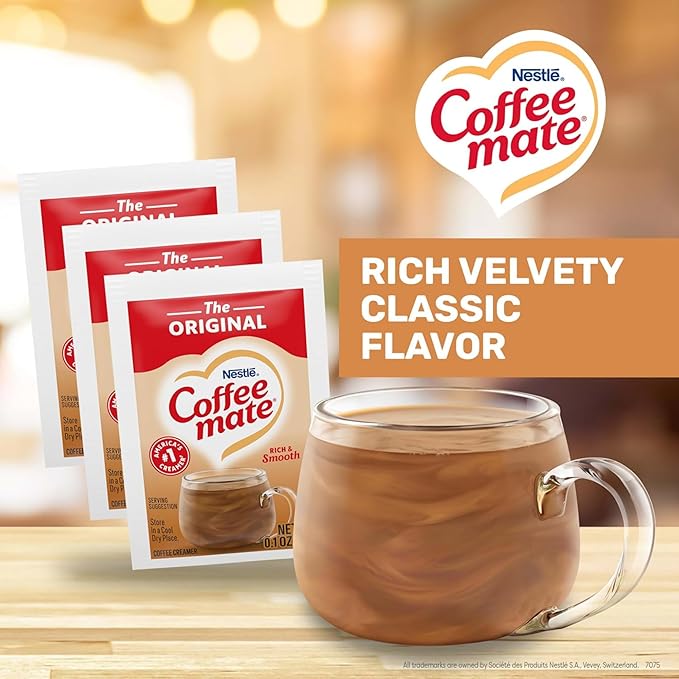 Nestle Coffee mate Original 3 Gram Single Serve Powdered Creamer Packets (Pack of 100)
