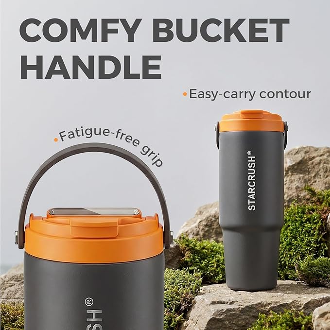 Portable Electric Espresso Maker, 30oz Insulated Stainless Steel Extraction Coffee Cup,Fast Brew with Pressure, Rechargeable, Leak Proof, BPA Free, Ideal for Travel,Commute and Office