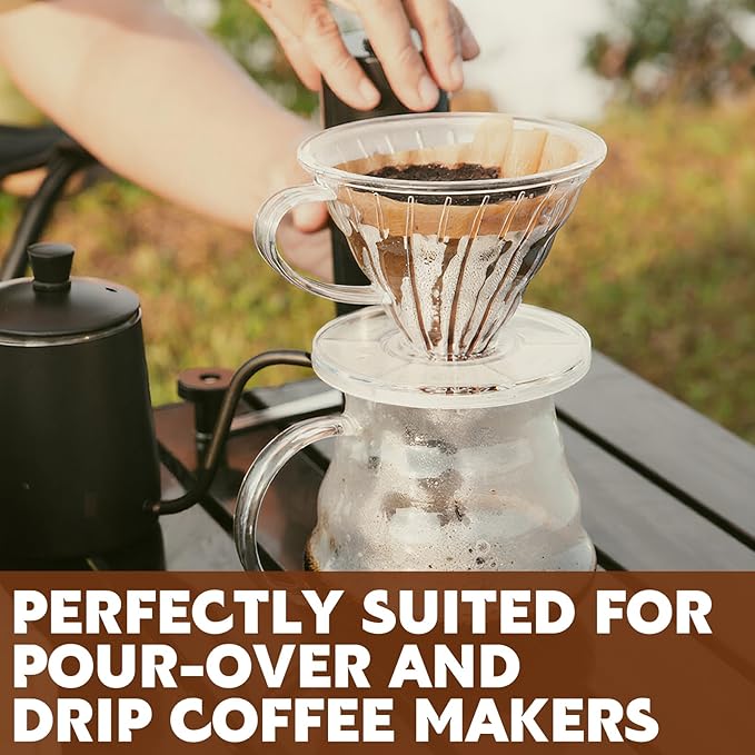 200 Count Cone Coffee Filters, Coffee Filters #2 Disposable, V60 Natural Unbleached Cone Paper Filter for Pour Over and Drip Coffee Maker, Suitable for Home Coffee Shop (2-4 Cup)