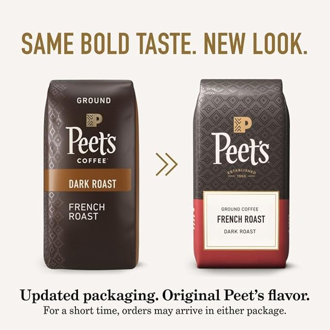 Peet's Coffee, Dark Roast Ground Coffee - French Roast 18 Ounce Bag