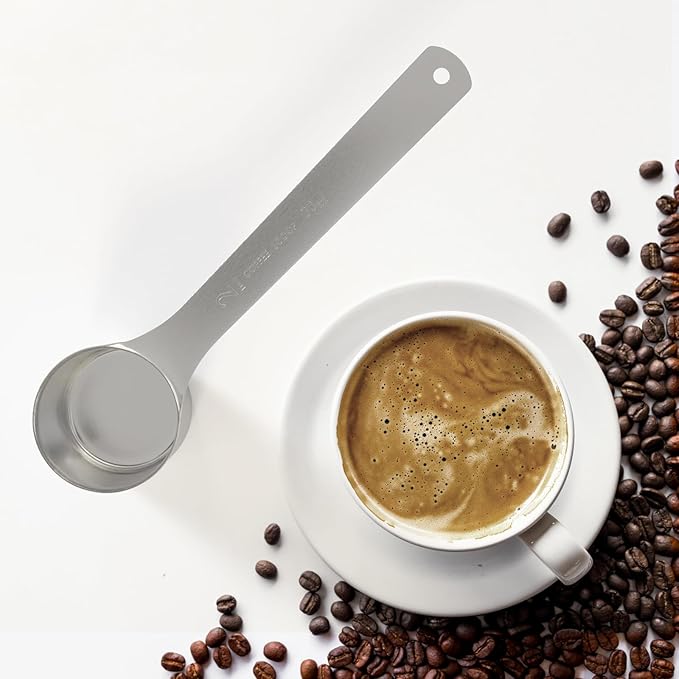 LEIFENY 1PCS 2 Tablespoon(2tbsp, 30ml, 1/8cup) Coffee Scoop, Long Handle Measuring Spoon, Stainless Steel Scooper