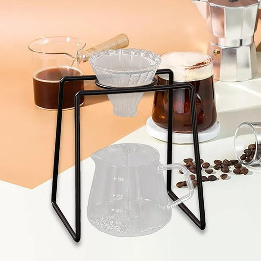 YWJLQH Pour Over Coffee Stand, Coffee Filter Holder, Reusable Iron Frame Coffee Support Station, Style B
