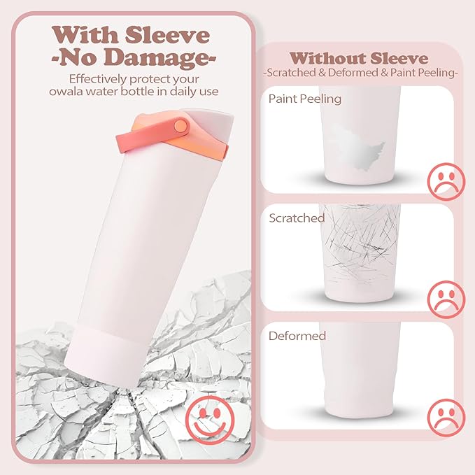 2PCS Silicone Boots for Owala 30oz & 40oz FreeSip Sway Bottles & Tumblers – Non-Slip, Scratch-Resistant, Stability Enhancer for Owala Accessories (Classic Pink)