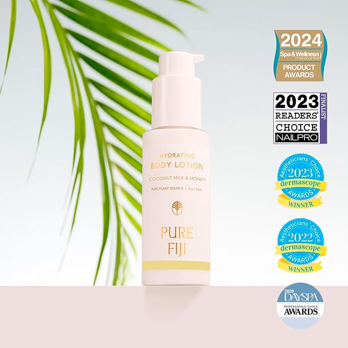 PURE FIJI Hydrating Body Lotion Travel Size, Coconut Milk & Honey (3oz/90ml)