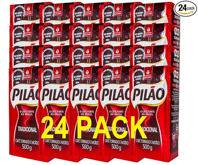 Pilão Roasted and Ground Coffee - 17.6 oz - Café Pilão Torrado e Moído - 500g