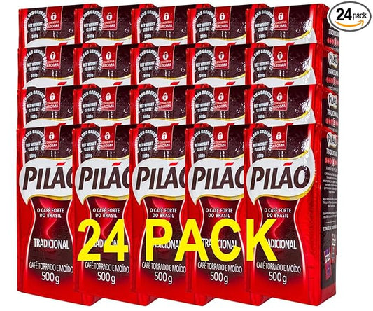 Pilão Roasted and Ground Coffee - 17.6 oz - Café Pilão Torrado e Moído - 500g