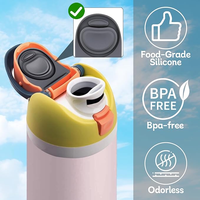 2 Pcs Replacement Rubber Seal Stopper Compatible with Owala FreeSip,Water Bottle Top Gasket Lid for Owala 16/19/24/32/40oz Seal Bottle Mouth Cap Silicone Stopper Parts Insert Accessories（Gray）