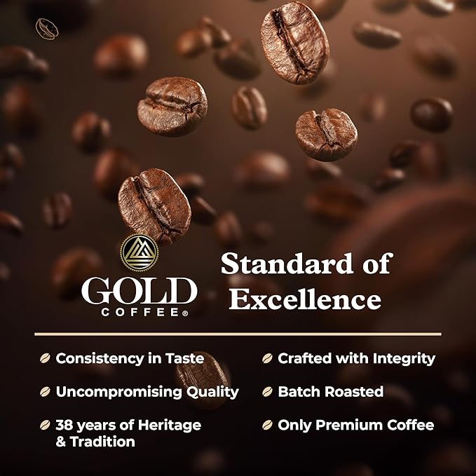 Gold Coffee | Blue Mountain Premium Blend | Medium Roast, Whole Bean | 100% Arabica Coffee | 1 lb.