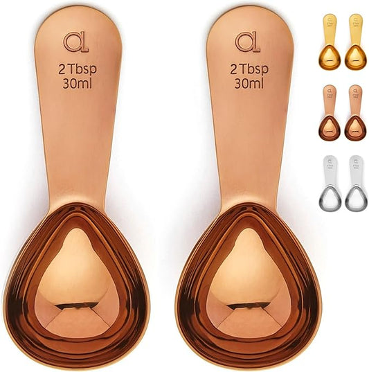 Apace Living Coffee Scoop (Set of 2) - 2 Tablespoon (2 Tbsp / 1/8 Cup / 1 oz) - The Best Stainless Steel Measuring Spoons for Coffee, Tea, and More