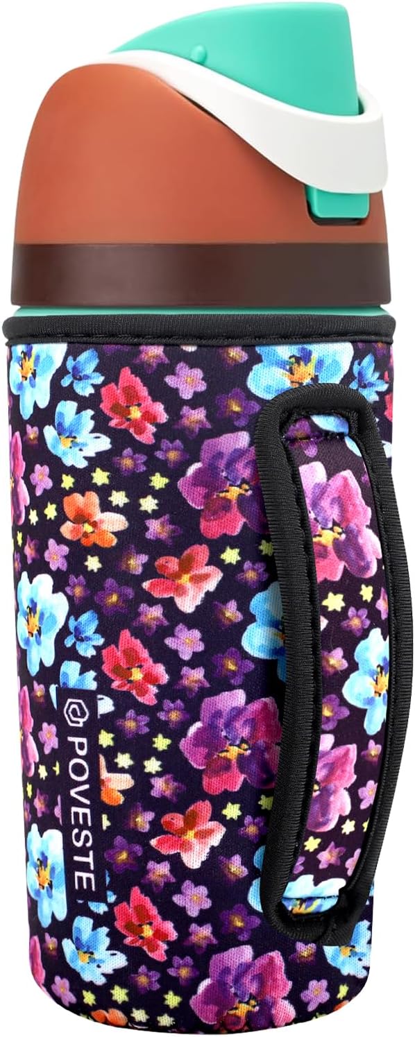 Water Bottle Sleeve with Handle for Owala Kids FreeSip 16 oz, Water Bottle Scratch Resistant Sleeve, Neoprene Cover Compatible with Owala 16 oz for Boys Girls to School Travel