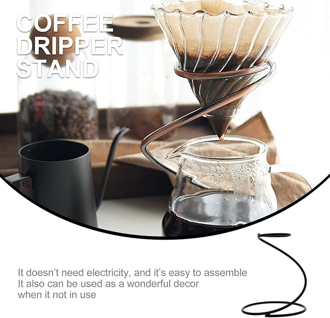 Coffee Stand Stainless Steel Wire Coffee Dripper Holder Filter Cone Cup Support Station for Office Home Camping Lovers Black