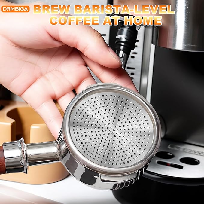 DRMBIGA Professional Espresso Puck Screen 58.3mm 2 Pack - Premium 3rd Gen Dual-Layer Flow Control Coffee Filter, Precision-Engineered Stainless Steel Portafilter Screen for Perfect 58mm Basket Fit