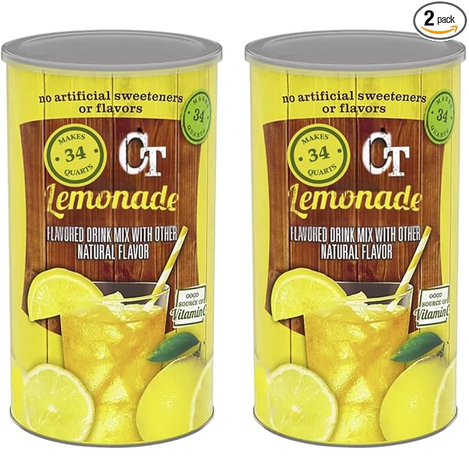 Powdered Lemonade Drink Mix (82 oz.) made with real sugar, no artificial flavors, gluten-free, caffeine-free (2 Pack)