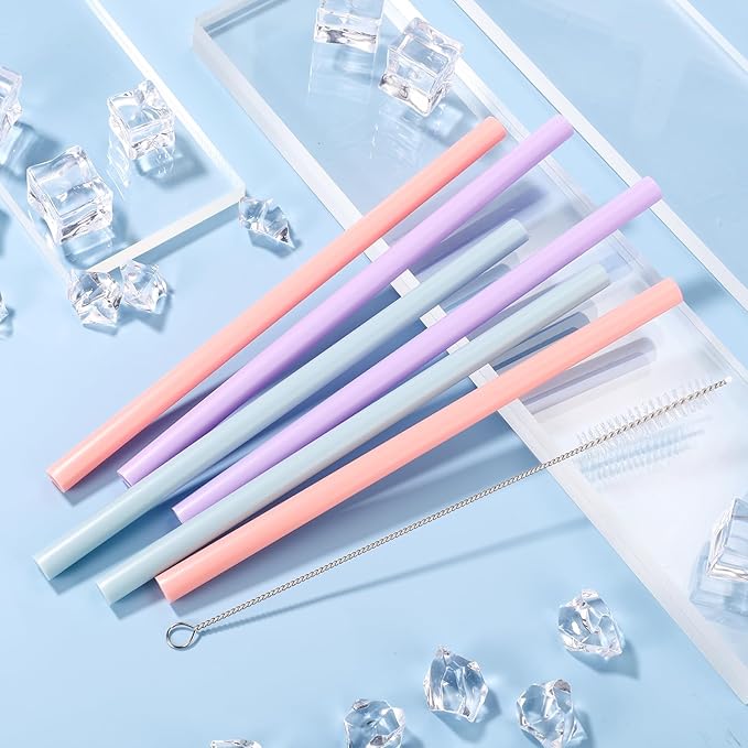 6pcs Straw Replacement for Owala FreeSip Water Bottle 24oz/32oz, 6 Colors PP Material Reusable Straws with Cleaning Brush for Water Bottle Accessories