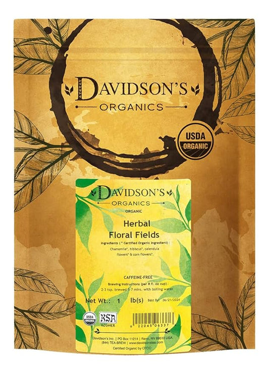 Davidson's Organics, Herbal Floral Fields, Loose Leaf Tea, 16-Ounce Bag