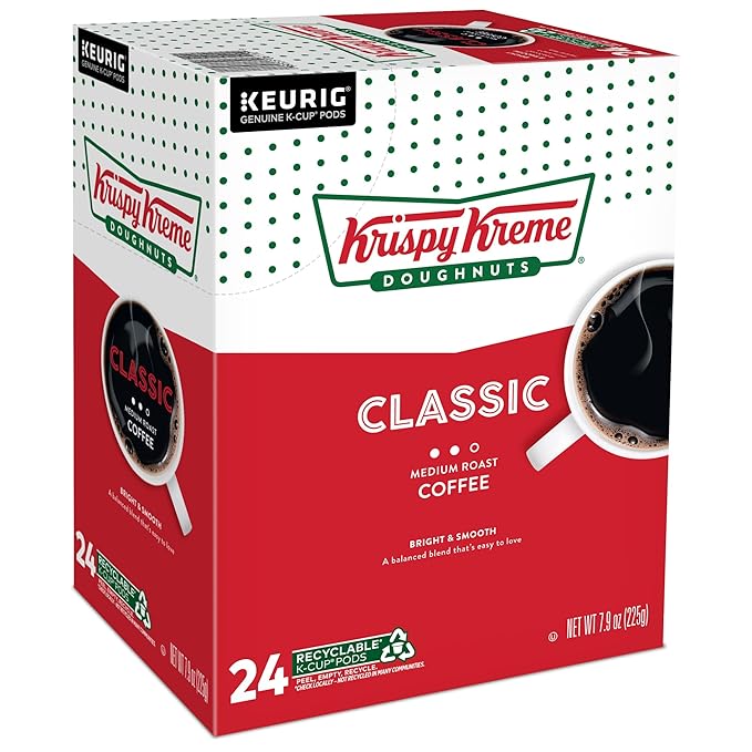 Krispy Kreme Classic Coffee, Keurig Single Serve K-Cup Pods, Medium Roast, 96 Count