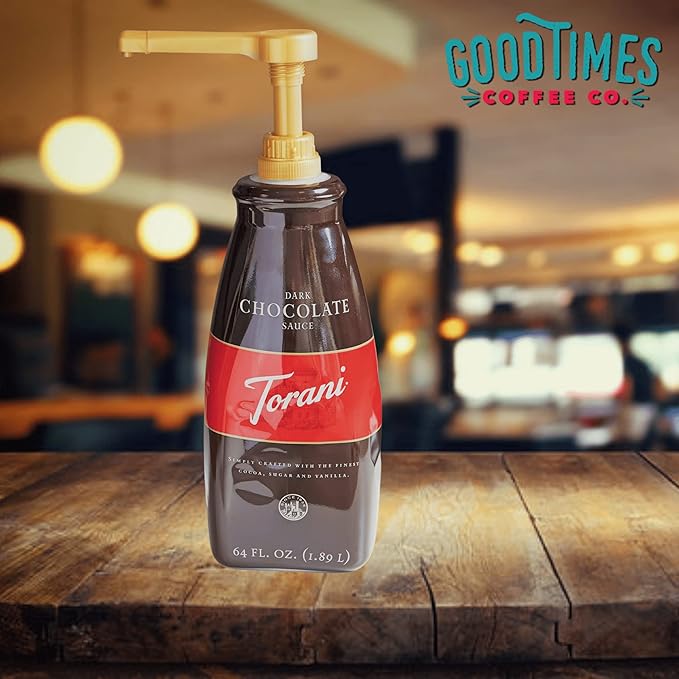Good Times Coffee Co. Sauce Pump Dispenser for Torani 64 Ounce Bottles (Pack of 2)