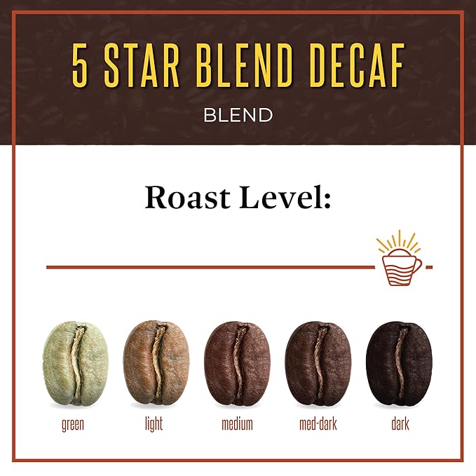 San Diego Coffee 5 Star Blend DECAF, Dark Roast, Ground Coffee, 16-Ounce Bags (Pack of 2) Café descafeinado molido tostado