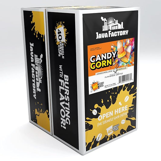 Java Factory Flavored Coffee Pods, Candy Corn, Compatible with K Cup Brewers Including 2.0, 40 Count