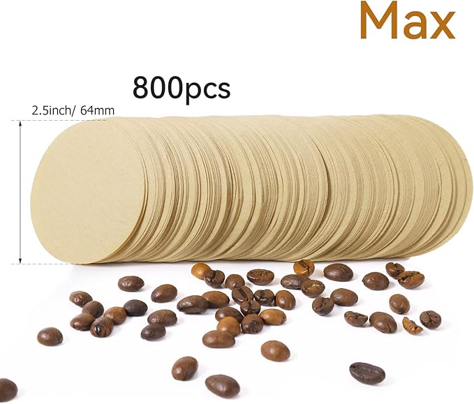 Replacement Paper Filter Packs Laicky 800 Count Unbleached Coffee Filter Paper Round Coffee Maker Filters Compatible with Aerobie Aeropress Coffee and Espresso Makers Disposable Coffe Tea Filters