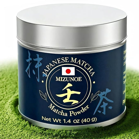MIZUNOE Matcha Ceremonial Grade Matcha Powder – Authentic Japanese First Harvest Premium Matcha Powder Tea, 100% Pure Unsweetened, Green Tea for Ceremonial Barista Teahouse, Latte, Baking & Desserts (40g / 1.4oz)