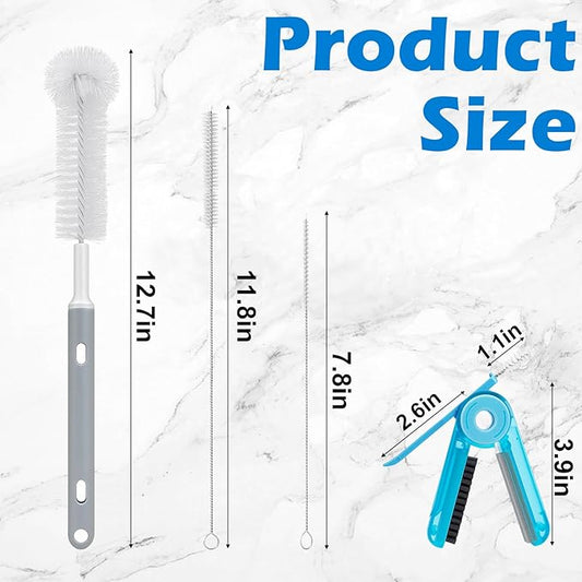 Palksky Water Bottle Cleaner Brush Kit for Hydroflask, Wide Straw Lid Brushes and Long Handle Scrubbing Bottles Brush for Hydro Flask 16/24/32/40 oz Cups