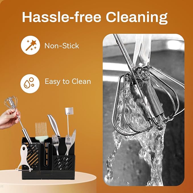 Stainless Steel Semi-Automatic Whisk, 2025 Upgraded Stainless Steel Egg Whisk Hand Push Rotary Whisk, Hand Push Mixer Stirrer Tool for Cooking Kitchen Home Egg Milk (3pcs)