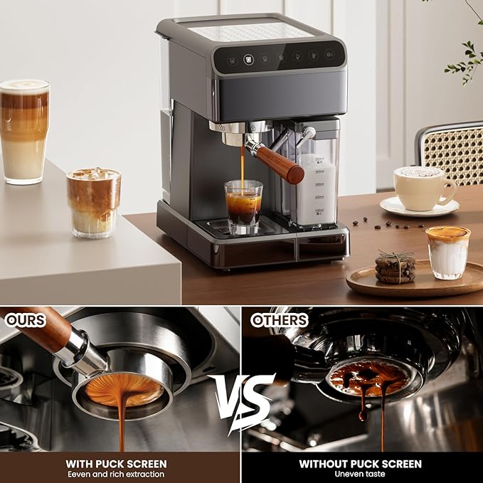 54mm Bottomless Portafilter Compatible with Breville Barista Express/Pro/Touch/Bambino Plus and Bambino Plus, Filter Basket + Puck Screen Included