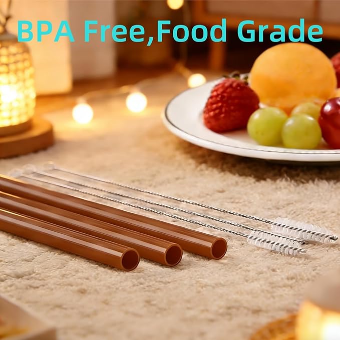 6PCS Black Straw Replacement Compatible With Owala FreeSip Water Bottle (Coffee, 24oz/32oz)