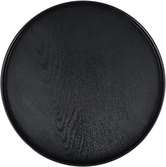 MDLUU Plastic Serving Tray, 13" Ottoman Tray, Round Butler Tray for Breakfast in Bed, Coffee Table Decor, Party