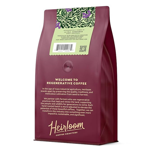 Heirloom Coffee Roasters - Pacayal Honey Lot - Light Roast - Whole Bean Coffee - 100% Regenerative Organic Certified, 12oz