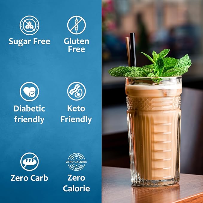 Syruvia Sugar Free Peppermint Syrup for Coffee, Flavored Syrup for Drinks, Lattes, and Desserts – 25.4 fl oz, With Pump