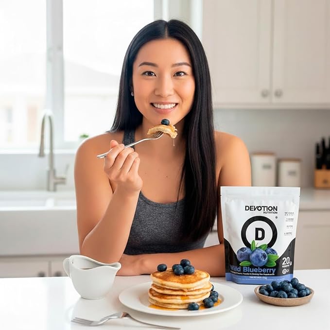 Devotion Nutrition Protein Powder Wild Blueberry – 20g Whey Isolate & Casein Protein Blend – No Added Sugar, Low Carb, Gluten-Free, Keto-Friendly, 1g MCT, Kosher – 2lb Pouch