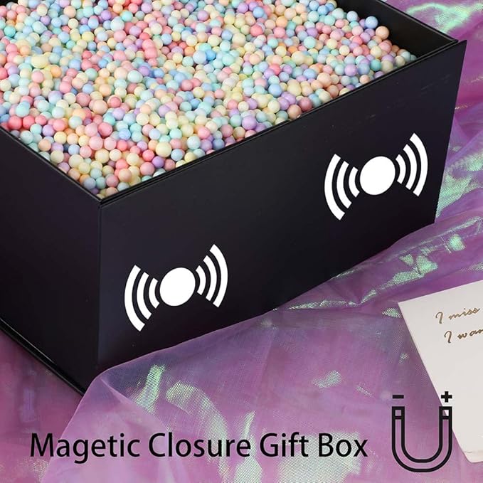 Black Gift Boxes 16 Pack,Collapsible Gift Box with Lid Magnetic Closure,Packaging for Small Business, Parties, Boutiques, Bridesmaid Wedding, Jewelry store, Apparel, Retail Bulk 8x8x4 inch