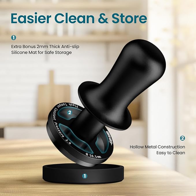 MHW-3BOMBER 53.3mm Espresso Coffee Tamper for Breville, 30lbs Constant Pressure Espresso Hand Tamper with Sound Feedback, Extra 15lbs Spring Loaded, Fit 54mm Portafilter, Astra Tamper, T7017-OS