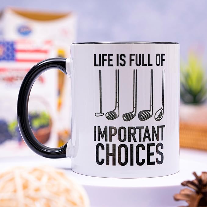 decorluxes Golf Gifts for Dad 11oz Ceramic Mug, Best Dad by Par Mug, Funny Golf Gift for Men, Husband, Gifts for Father’s Day, Birthday (Design 3)
