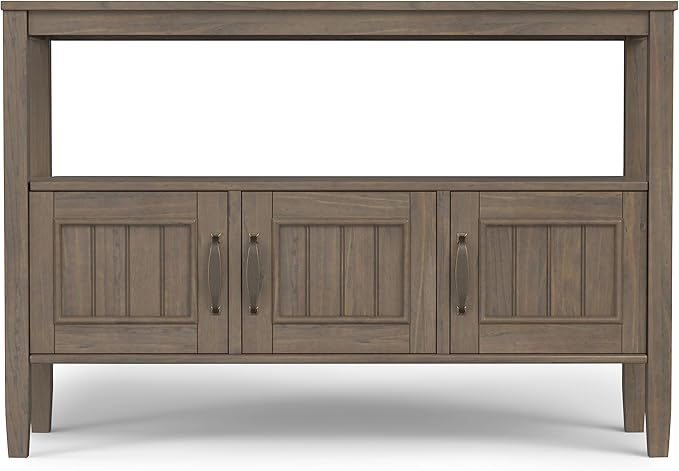 SIMPLIHOME Lev SOLID WOOD 48 Inch Wide Contemporary Console Table in Smoky Brown, For the Living Room, Entryway and Bedroom
