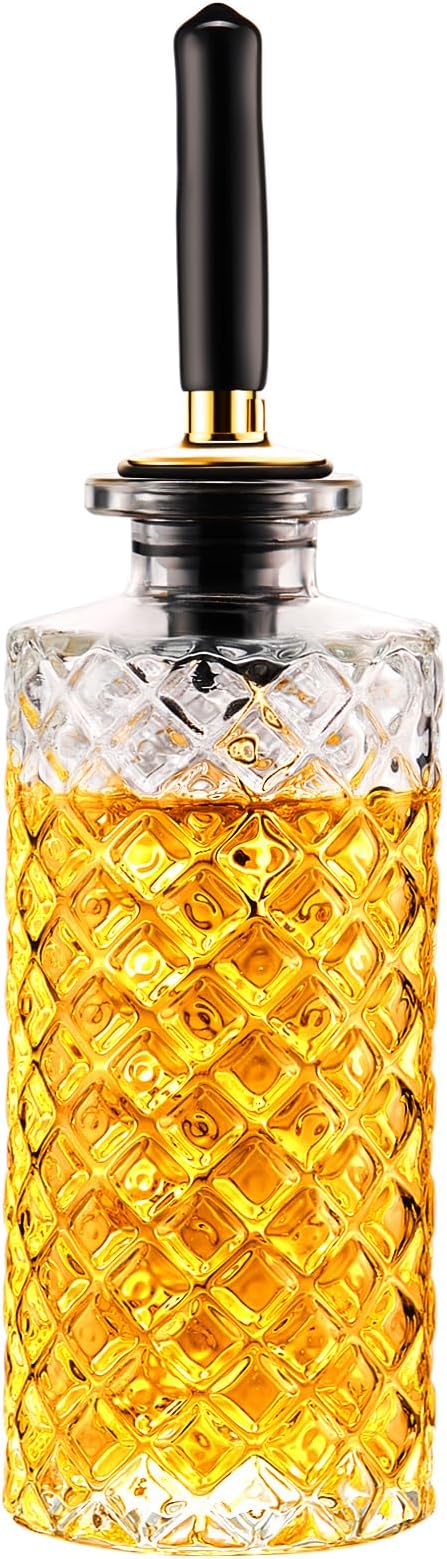 Glass Coffee Syrup Dispenser Bottles 5 OZ, Simple Syrup Bottles with Metal Pour Spout, Syrup Dispenser for Coffee Bar Accessories for Maple Honey Syrup Oil and Sauces