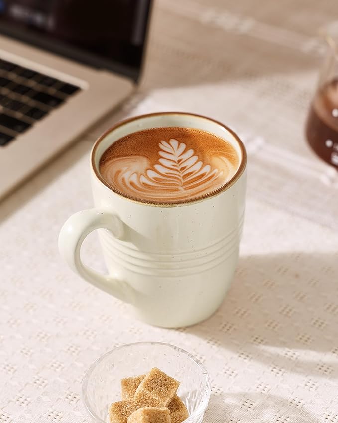famiware Jupiter Coffee Mugs Set of 4, 14 OZ Coffee Mug, Microwave and Dishwasher Safe, Coffee Cups with Handle for Coffee, Tea, Cocoa, Milk, Multi-color