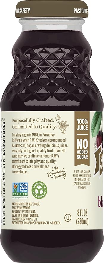 R.W. Knudsen Just Black Cherry Juice, 8 fl oz (12 Pack)