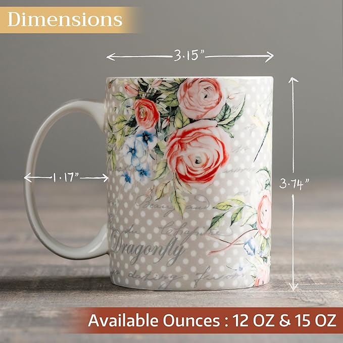 Maison d' Hermine Coffee Mug with Handles Fine Bone China Mugs Pack of Two Tea Cups for Hot Beverages Cappuccino Latte Home Restaurant Office Perfect for Gift (Champ De Mars, 12 Ounce)