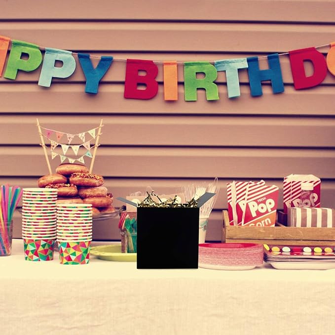 15 Pcs Black Gift Boxes, 6 x 6 x 6" Kraft Paper Cardboard Boxes - Perfect for Parties, Weddings, Birthdays, Christmas & Crafting
