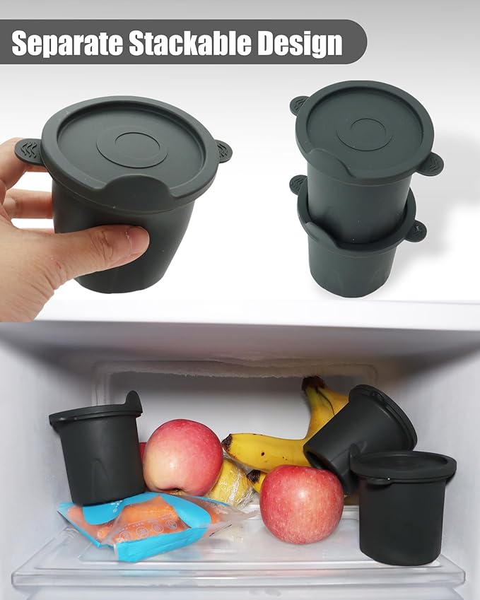 Ice Molds for Owala 24-40oz, Set of 3, Food-Grade Soft Silicone, No White Residue, Easy to Release, Straw Placement Compatible with Owala FreeSip, Keeps Drinks Cold Longer (Dark Grey)