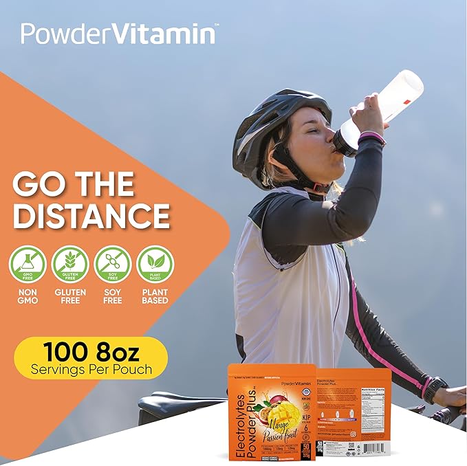PowderVitamin Electrolytes Powder Plus (50 Servings) Mango Passionfruit Electrolyte Powder Zero Calorie Keto, 0 Sugar, No Maltodextrin,1000mg Potassium,120mg Calcium,120mg Magnesium, Hydration Powder